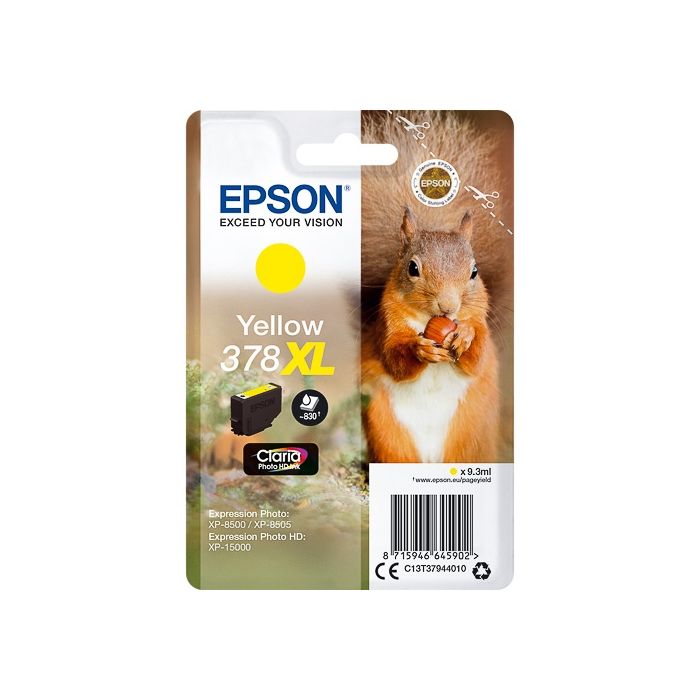 Epson T3784 inkt cartridge Geel (378XL) 9,3ML - Origineel main product photo
