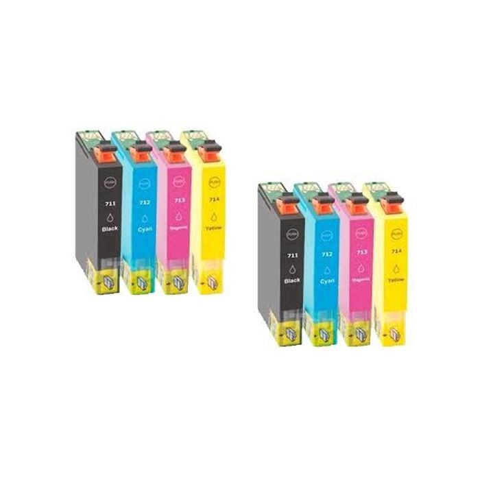 ACTIE: Epson T0715 inkt cartridges Multipack (2x4st) - Huismerk main product photo