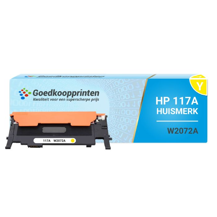 Huismerk HP W2072A (117A) toner Geel - 1300 afdrukken main product photo