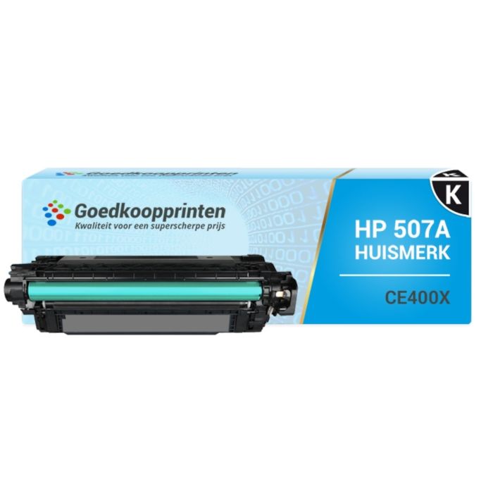 Huismerk HP CE400A toner / HP CE400X (507X) toner Zwart (12.500 afdrukken) main product photo