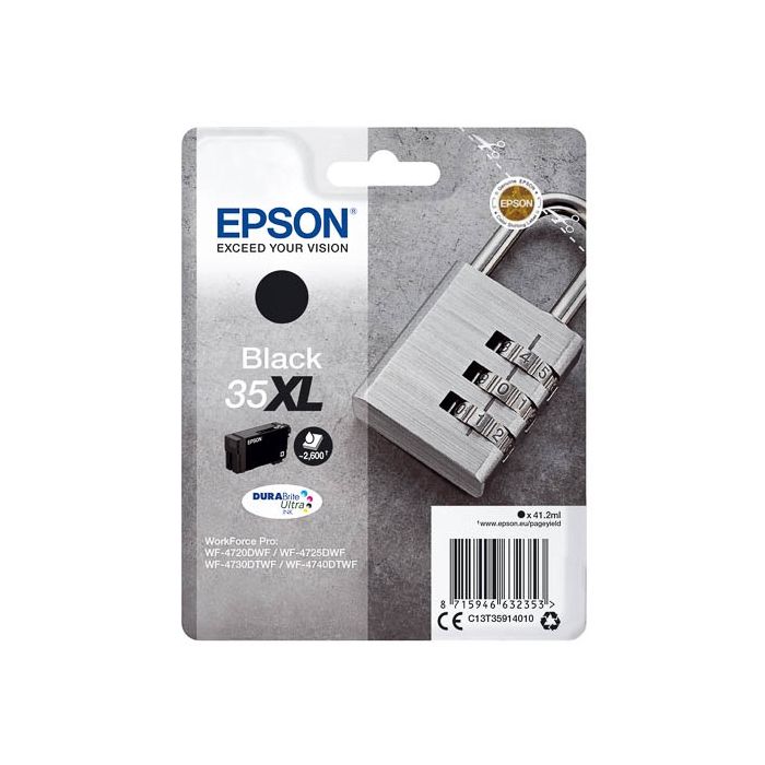 Epson T3591 XL inkt cartridge Zwart 41,2ML (35XL) - Origineel main product photo