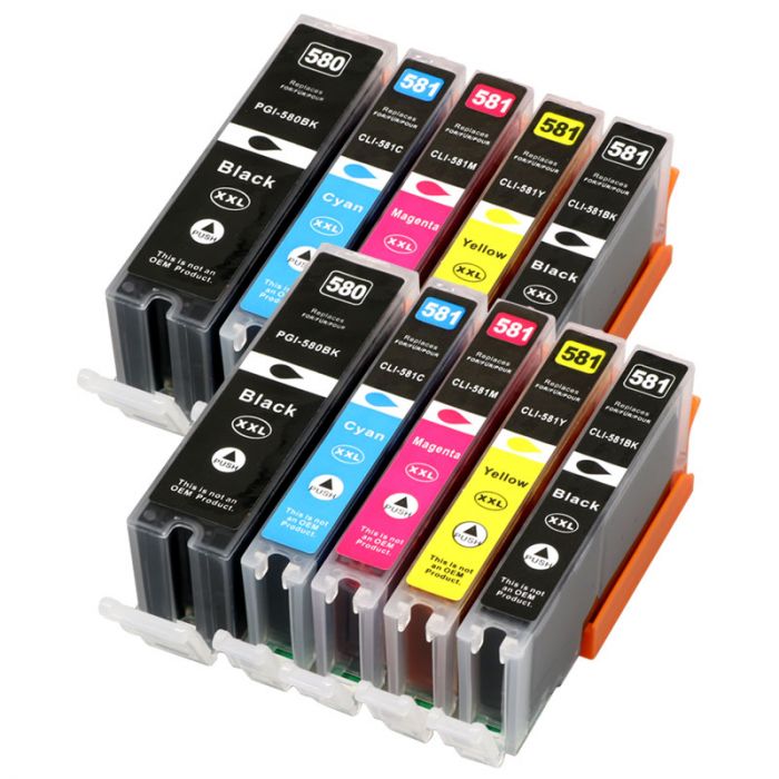 Original Canon PGI-580XXL / CLI-581XXL PGBK, C, M, Y, K Multipack Extra  High Capacity Ink Cartridges (1970C001 / 1998C005) - Canon TS8150 Pixma ink  - Canon PIXMA TS - Canon Ink 