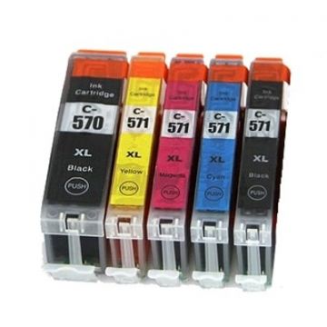 Canon PGI-570 XL cartridge / Canon CLI-571 XL inkt cartridge set Multipack - Huismerk