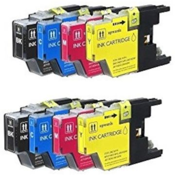 Huismerk Brother LC-1240 inkt cartridges 2 x 4 Kleuren Multipack (104 ml)