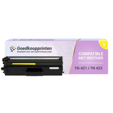Brother TN-421Y toner / Brother TN-423Y toner cartridge Geel (4.000 afdrukken) - Huismerk