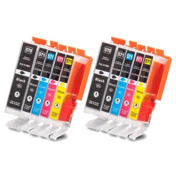 ACTIE: CANON PGI-570 XL / CLI-571 XL Inkt Cartridges Multipack (10st) - Huismerk