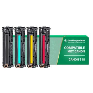 Canon 718 toner cartridge Multipack Zwart en Kleur - Huismerk Actie Set
