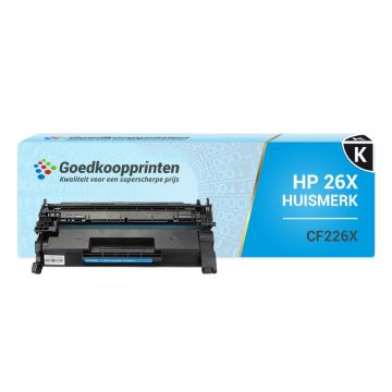Huismerk voor HP 26X toner / HP CF226X toner Zwart - 9.000 afdrukken