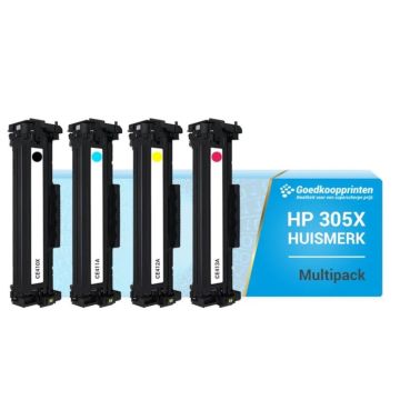Huismerk voor HP 305X toner / HP 305A toner Multipack (Set 4 stuks)