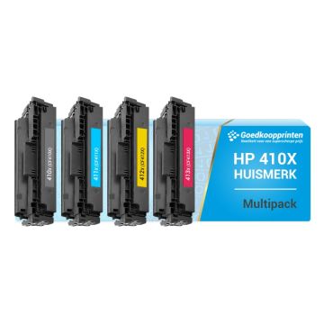 Compatible XL-versie HP CF410X + 3 Kleuren toner Multipack