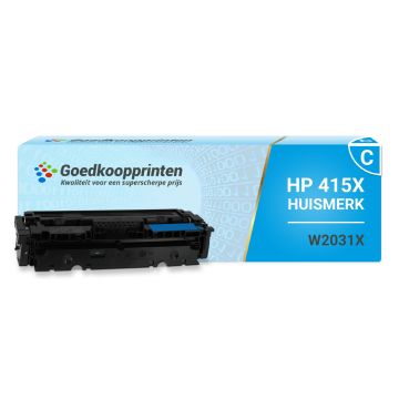 Huismerk voor HP 415X toner (W2031X) Cyaan (MET CHIP) hoge capaciteit