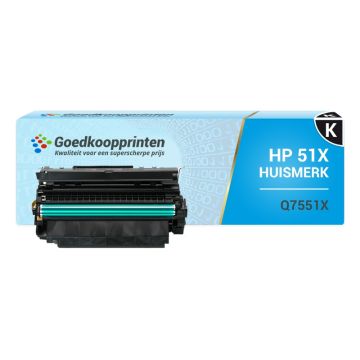 Huismerk voor HP 51X toner / HP Q7551X toner (14.500 afdrukken) Zwart